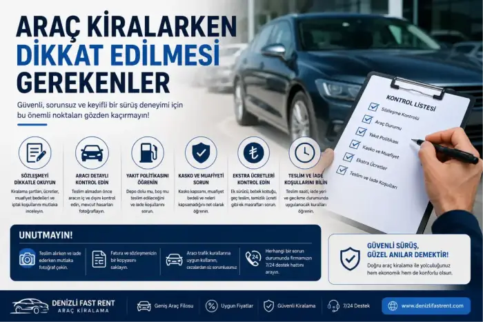 Araç Kiralarken Dikkat Edilmesi Gerekenler