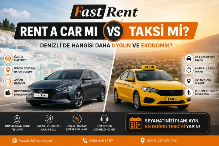 Denizli Rent a Car mı Taksi mi? Hangisi Daha Ekonomik?