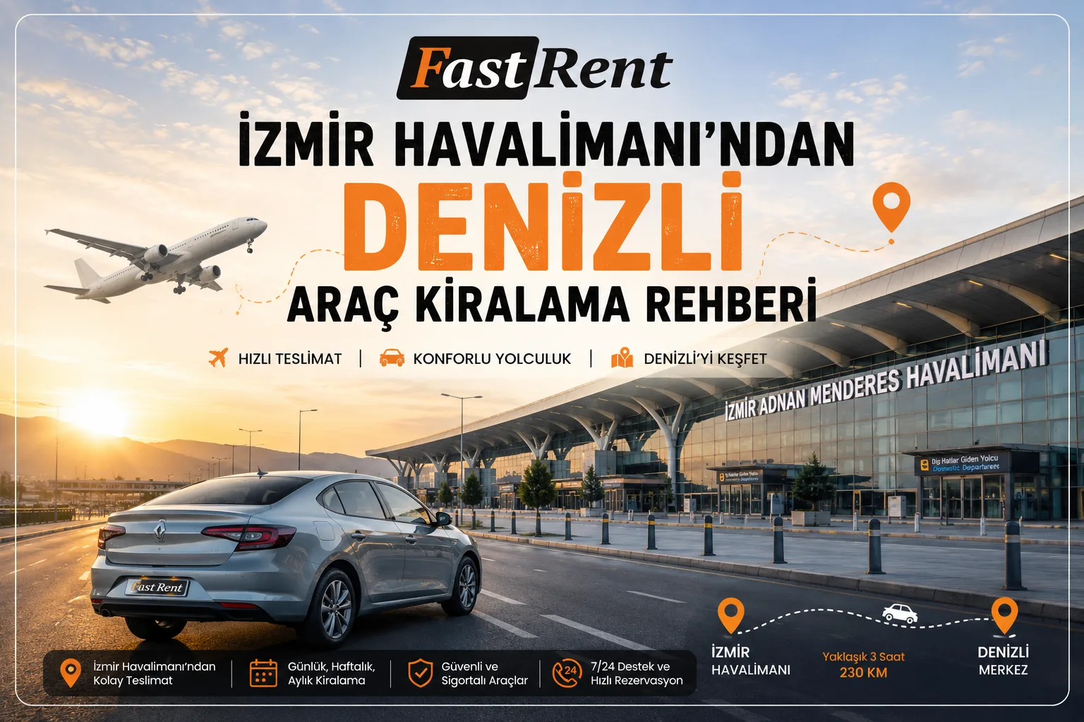 İzmir Havalimanı'ndan Denizli Araç Kiralama Rehberi